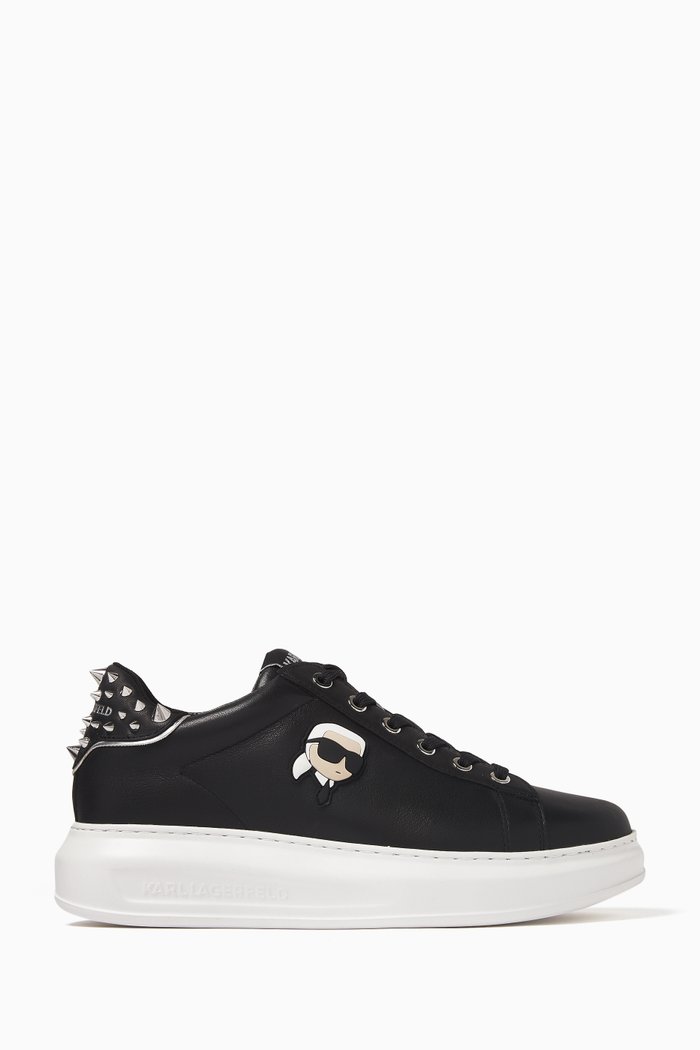 

K/Ikonik Studded Low-top Sneakers in Leather, Black