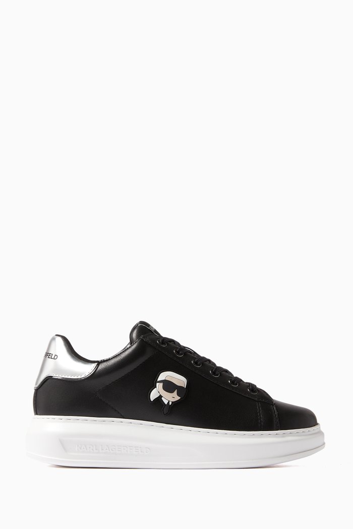 K/Ikonik Low-top Sneakers in Leather, Black