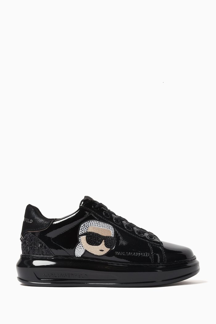 

Kapri Glimmer Sneakers in Patent Leather, Black