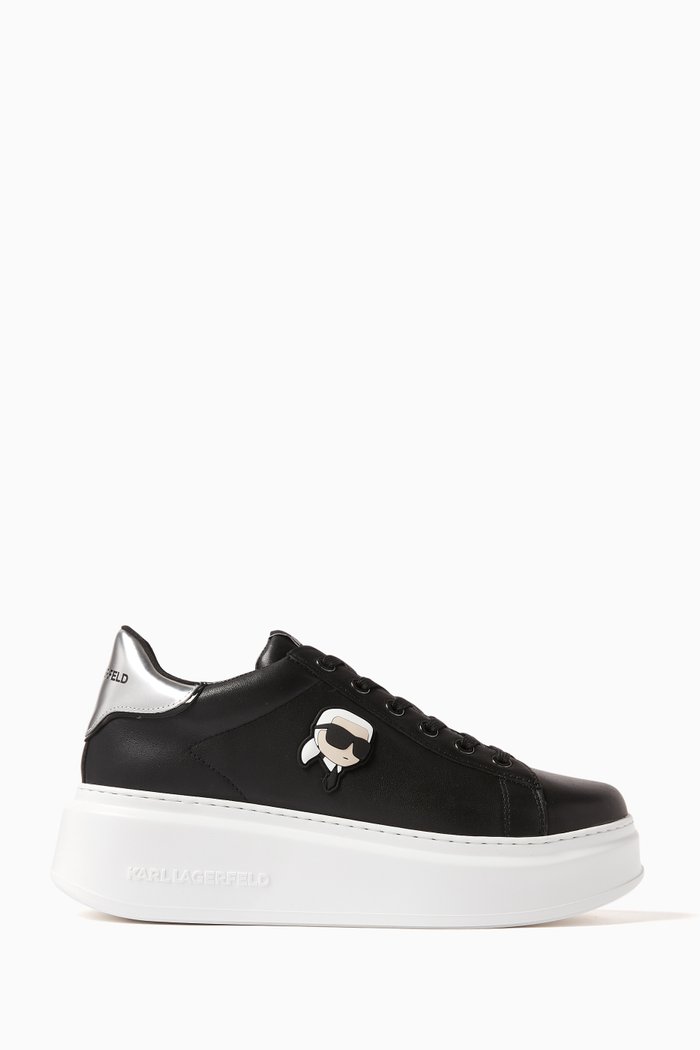 

Anakapri Flatform Sneakers in Leather, Black