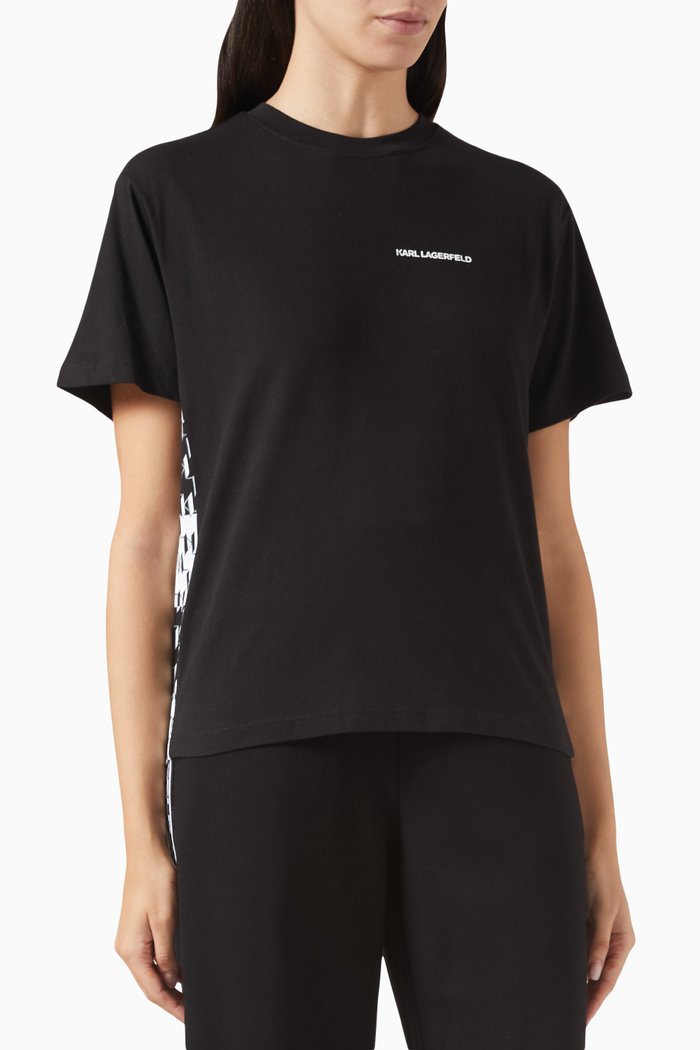 

Check Logo T-shirt in Organic Cotton, Black
