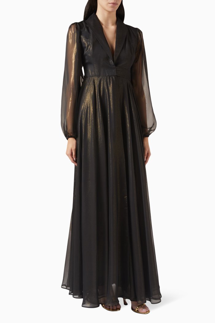 

Cleopatra Wrap Dress in Chiffon, Black