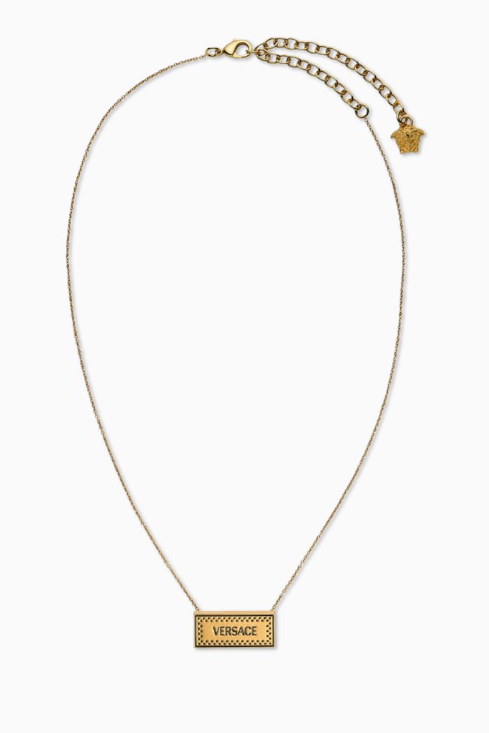 

Small 90s Vintage Logo Necklace, Gold
