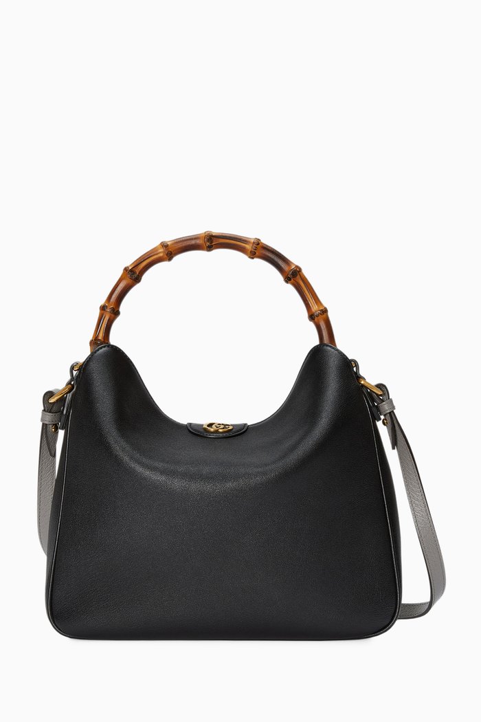 

Medium Diana Shoulder Bag in Leather, Black