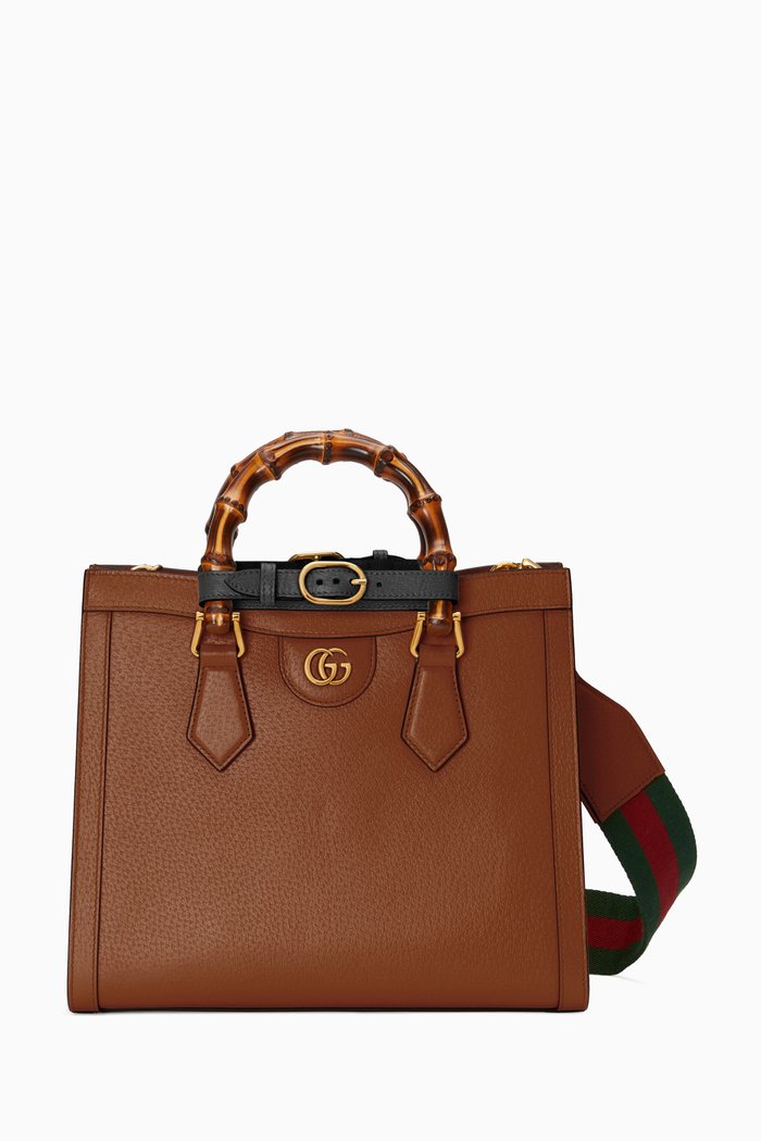 

Small Diana Tote Bag in Leather, Brown