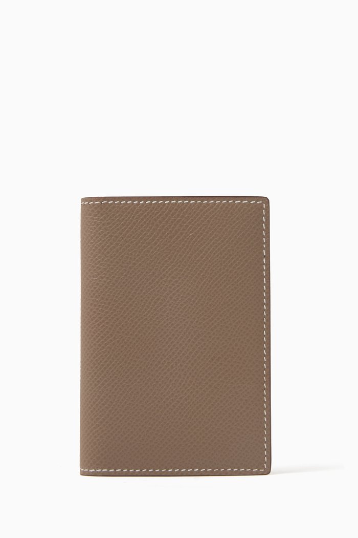 

Unused MC² Euclide Card Holder in Epsom Leather, Brown