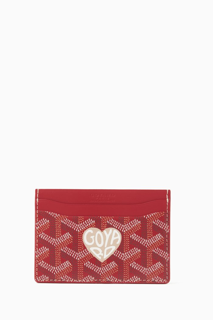 

Unused Limited Edition Saint-Sulpice Card Holder in Goyardine Canvas, Red