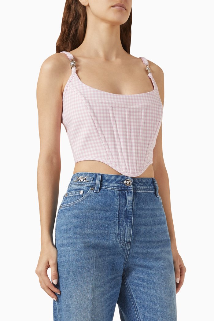 

Contrasto Medusa '95 Corset Top in Wool, Pink