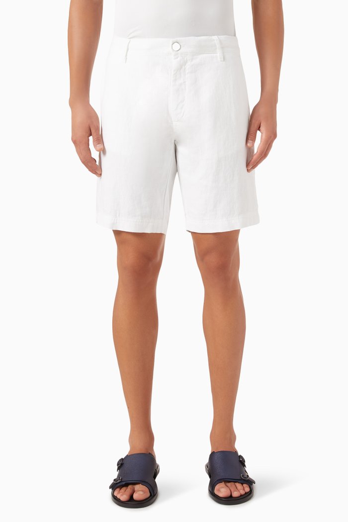 

Edmund Shorts in Linen, White
