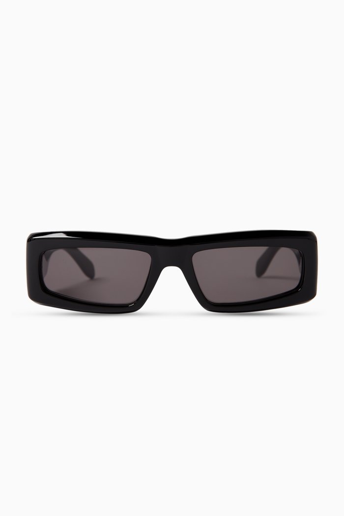 

Yreka Rectangle Sunglasses in Acetate, Black