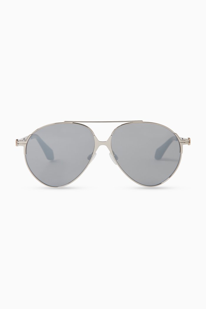 

Elkton Aviator Sunglasses in Metal, Silver