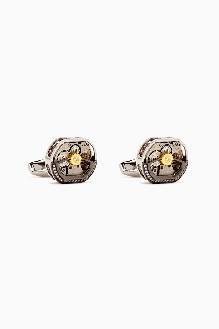 

Skeleton White Diamonds Cufflinks in Sterling Silver