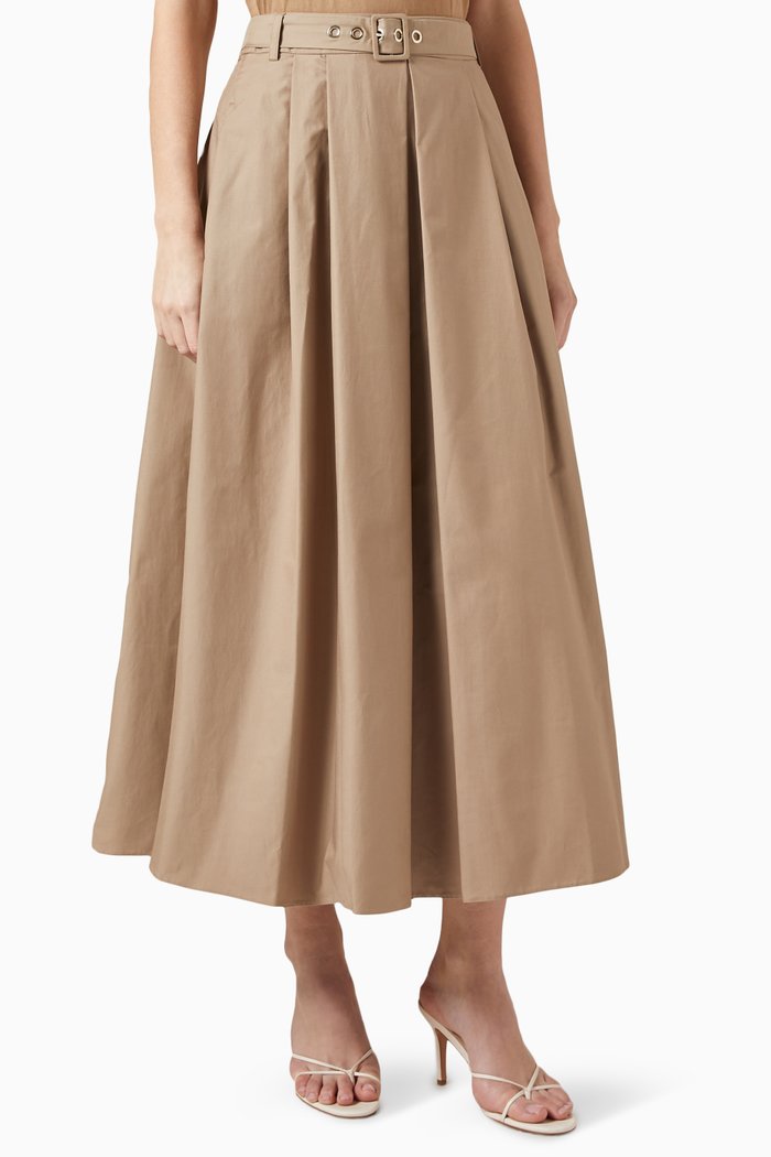 Moira Skirt in Cotton-twill, Brown