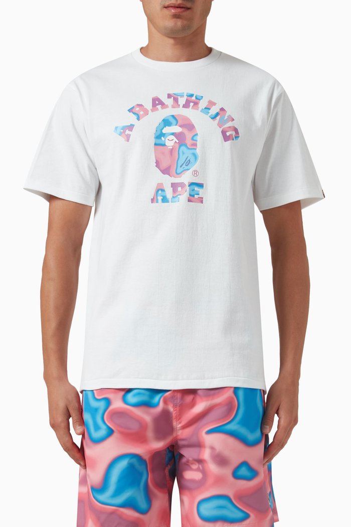 

Liquid Camo College T-shirt in Cotton, White
