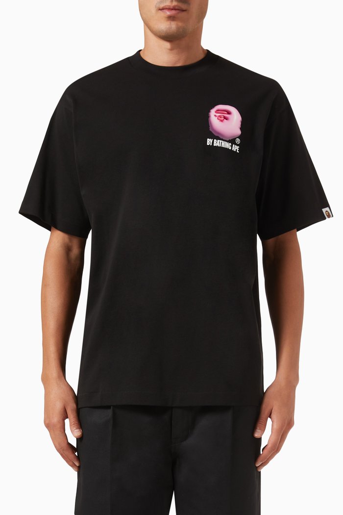 

3D Art Ape Head T-shirt in Jersey, Black