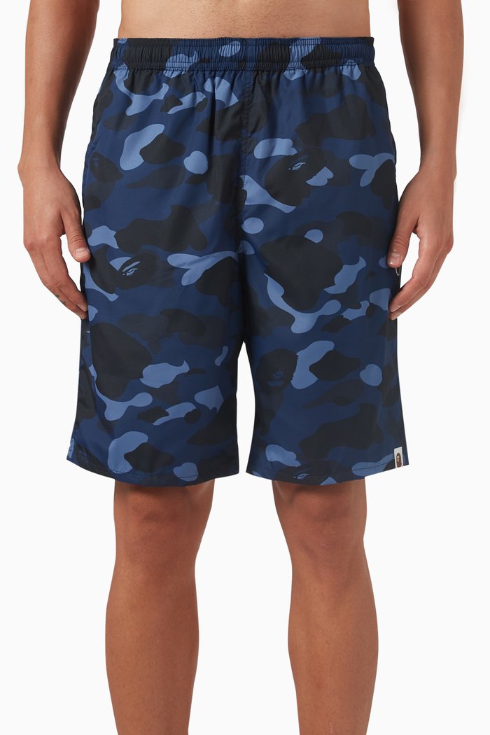 

Camo Ape Head Swim Shorts, Blue