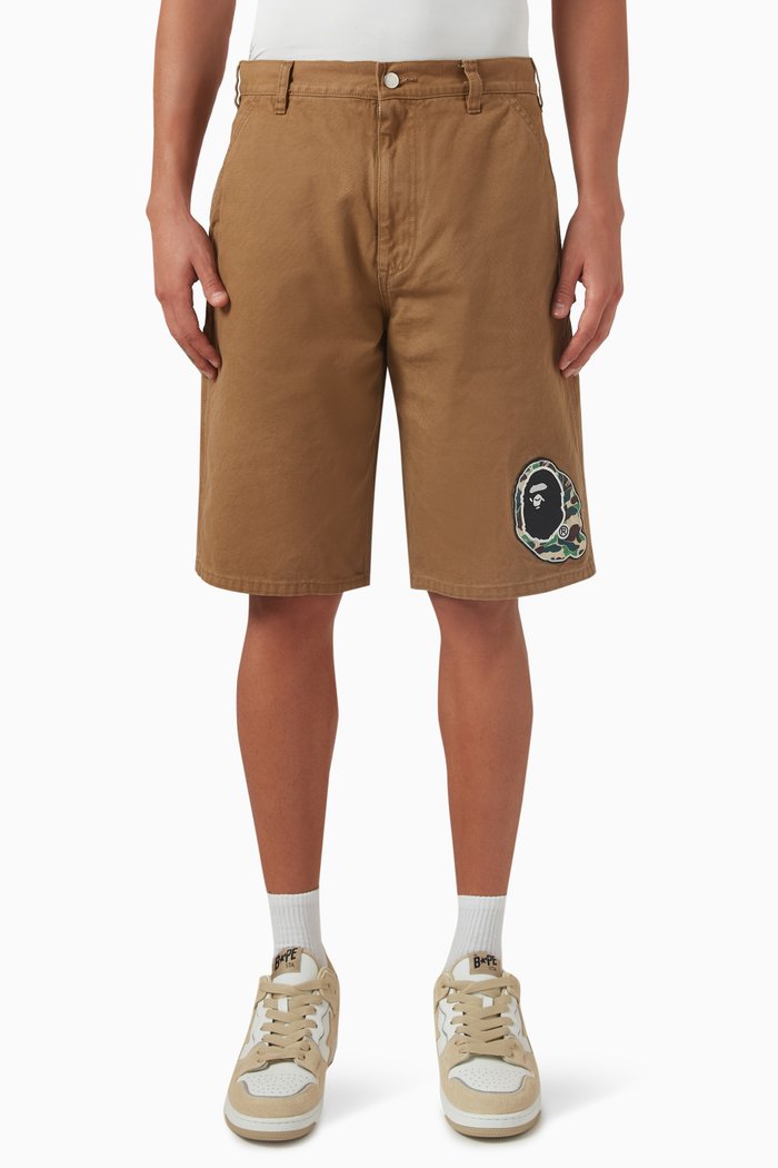 

Washed Duck Painter Shorts in Cotton, Neutral