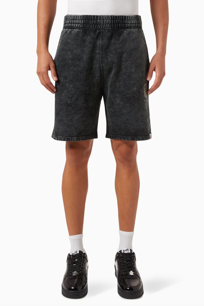 

Overdye Sweat Shorts in Cotton, Black