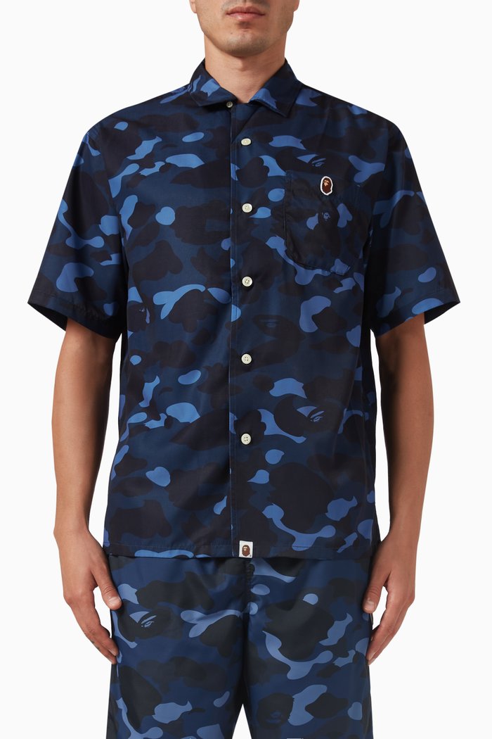 

Color Camo Ape Head One-point Shirt, Blue