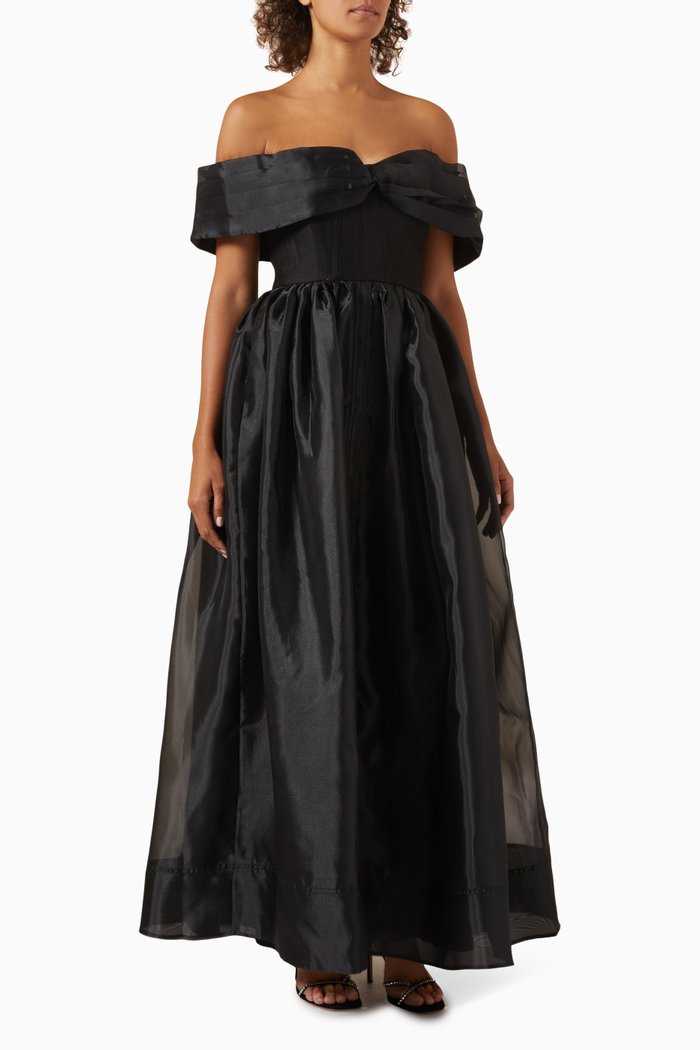 

Cordelia Corseted Maxi Dress, Black