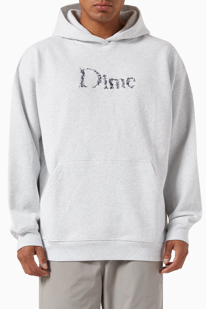 

Classic Skull Hoodie in Cotton, Grey