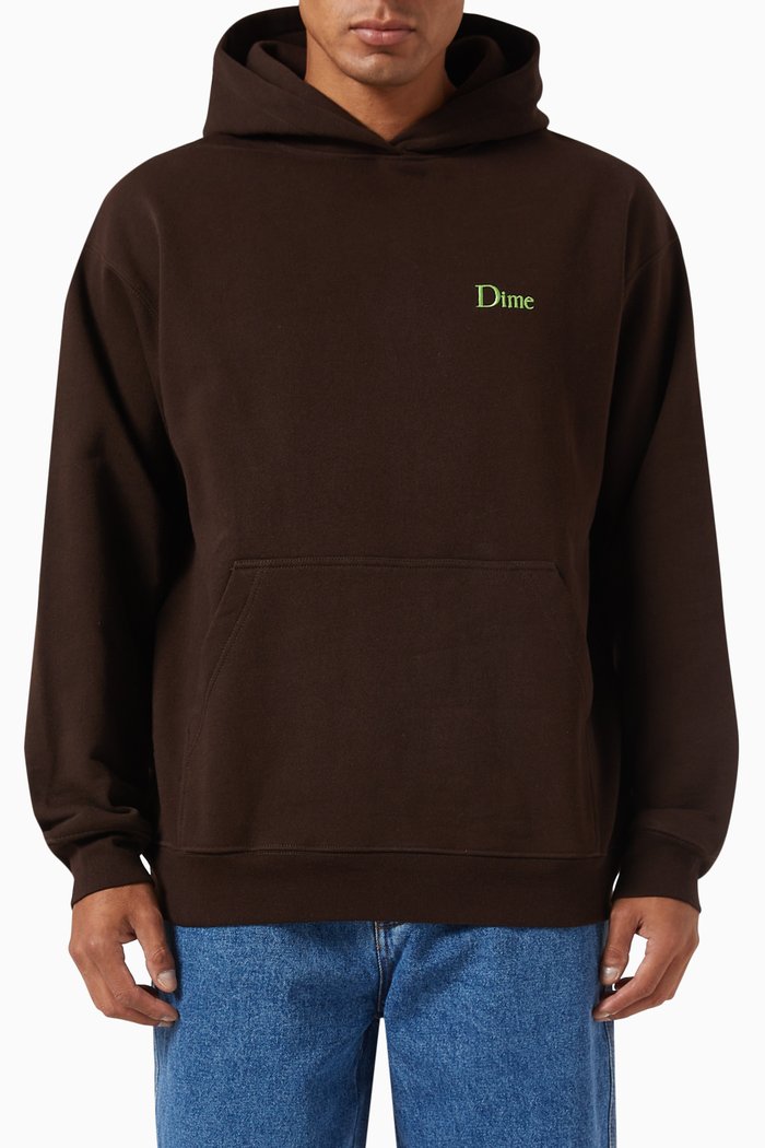 

Classic Small Logo Hoodie in Cotton, Brown