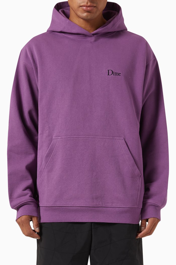 

Classic Logo Hoodie in Cotton, Purple