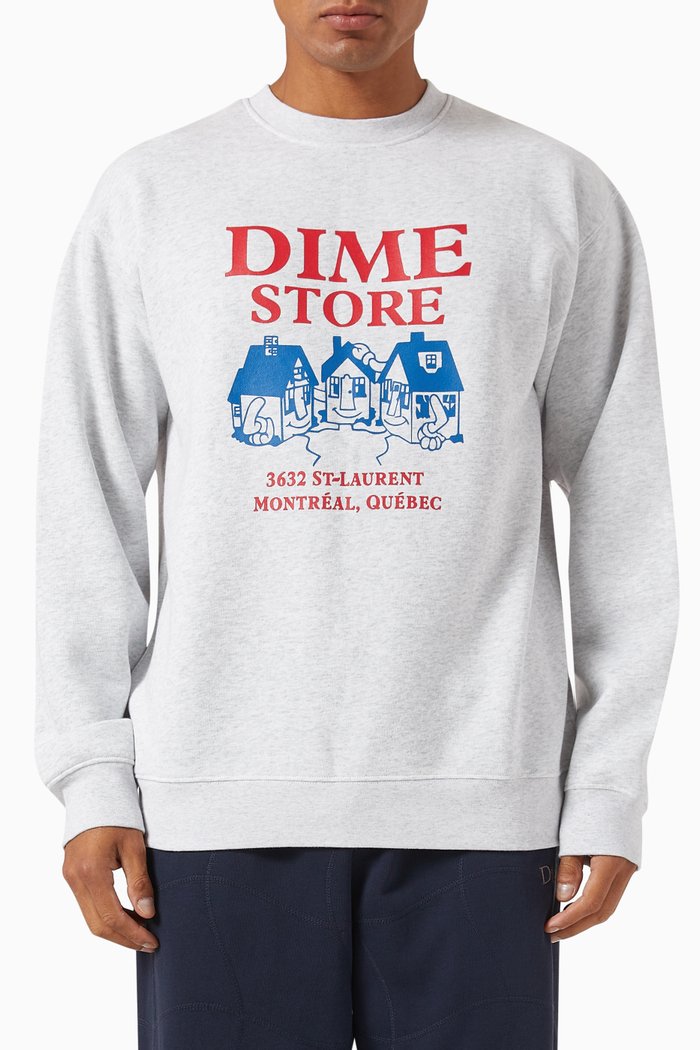 

Skateshop Crewneck Sweatshirt in Cotton, Grey