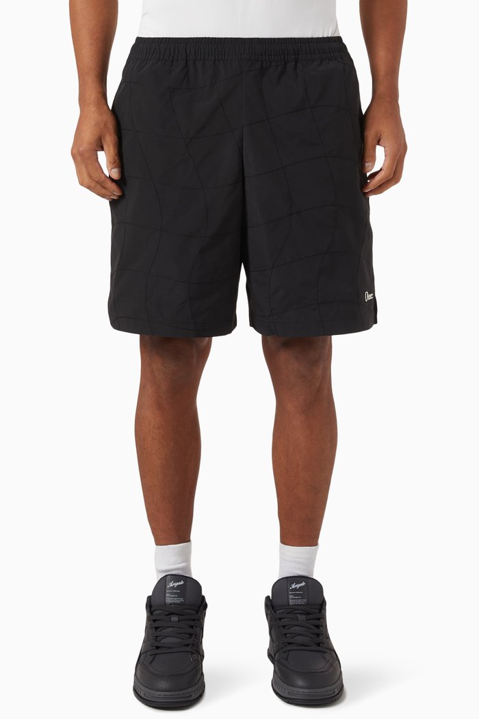 

Wave Quilted Shorts, Black
