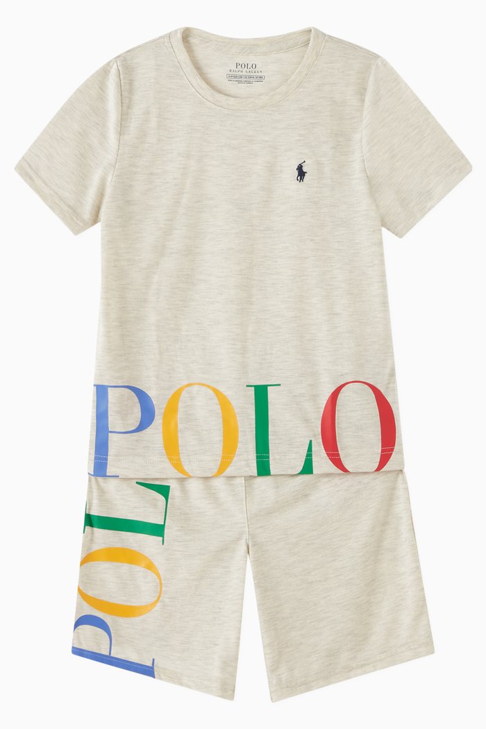 

Logo T-shirt & Shorts Set in Jersey, Grey