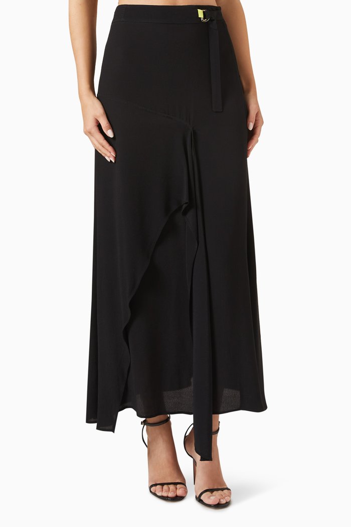 

Asymmetric Buckle Skirt, Black