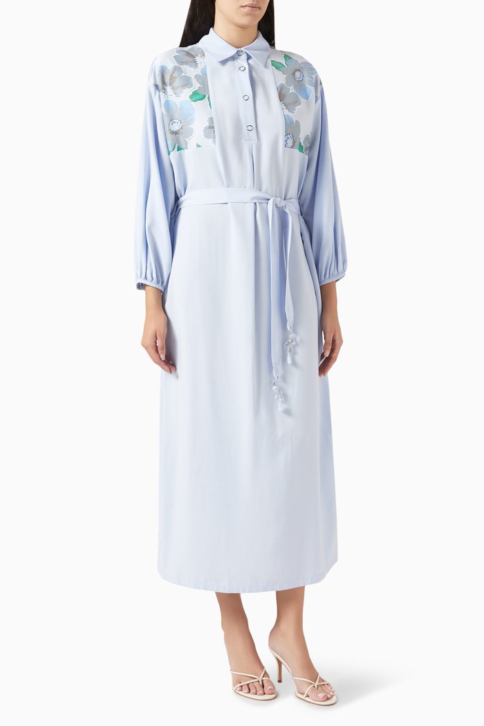 

Floral-print Shirt Dress, Blue