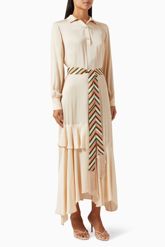 

Belted Midi Dress, Neutral