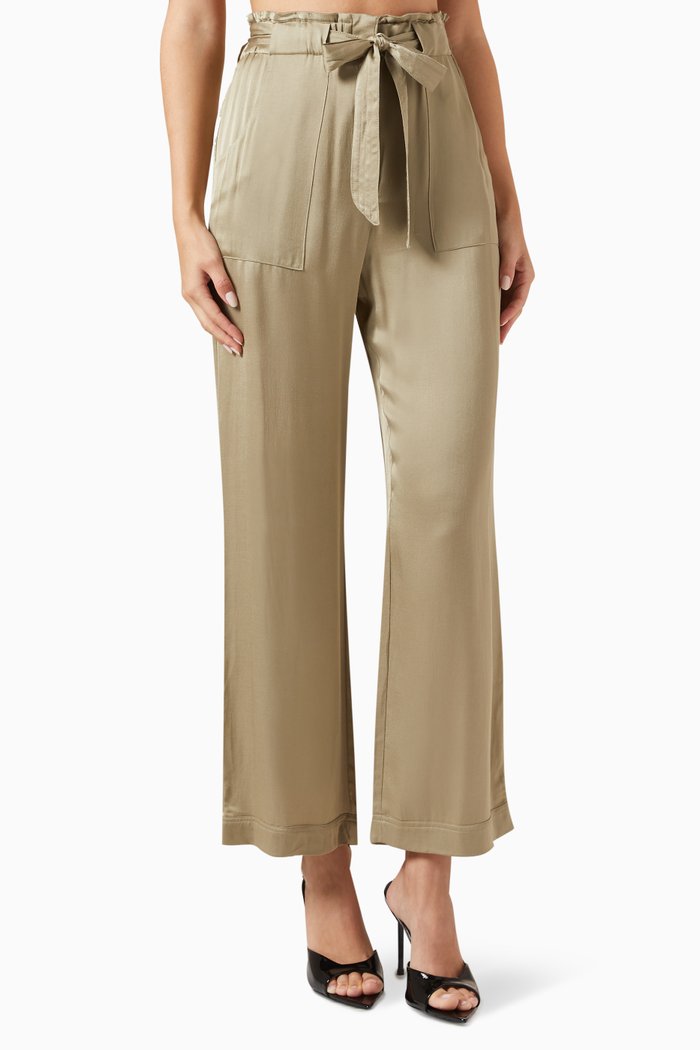 Drawstring Straight-fit Pants, Neutral
