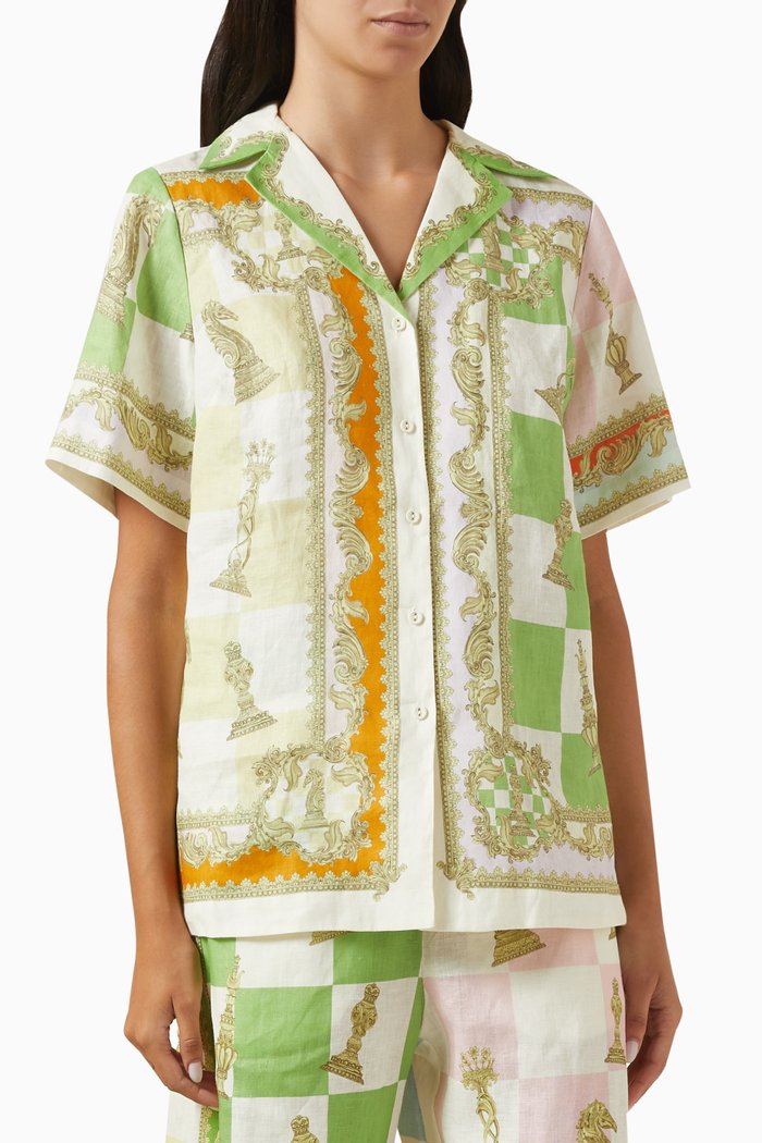 

Checkmate Printed Shirt in Linen, Multicolour