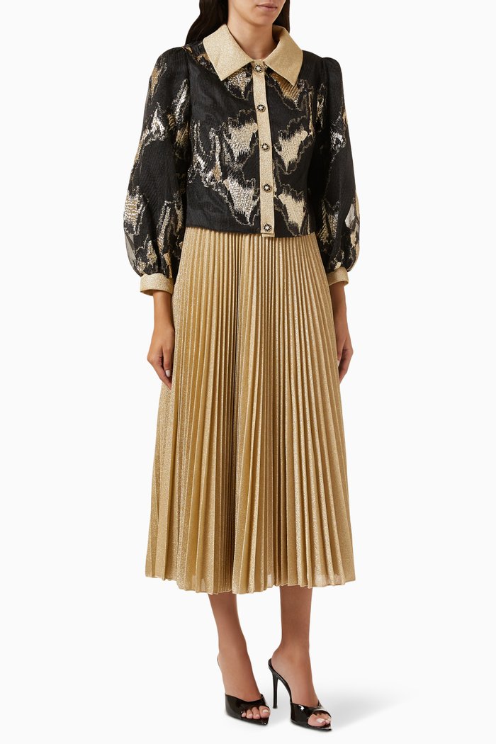 

Shirt & Pleated Skirt Set, Multicolour