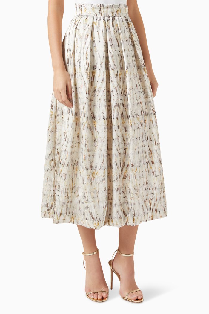 

Printed Midi Skirt, Yellow