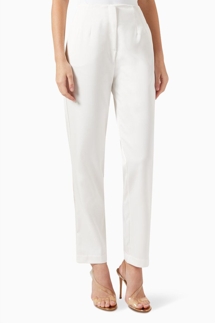 

Slim-fit Pants in Satin, White