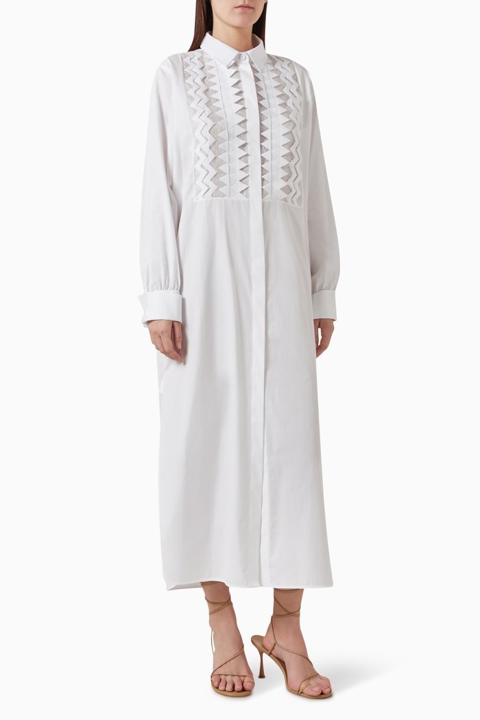 

Shirt Dress in Cotton, White