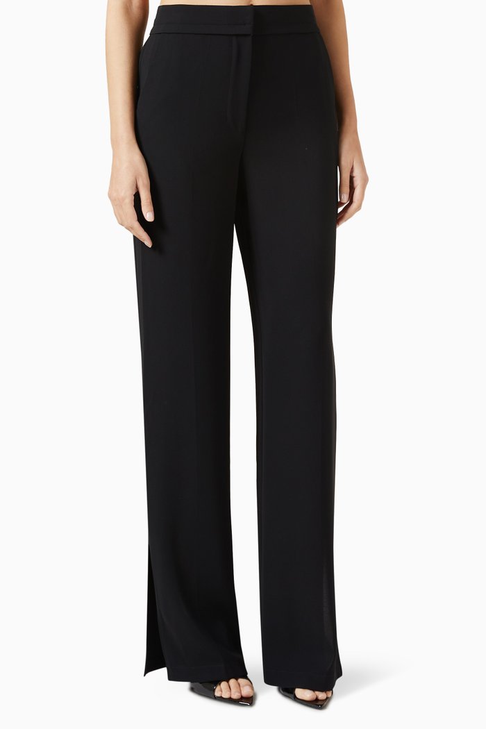 

Slit Flared Pants, Black