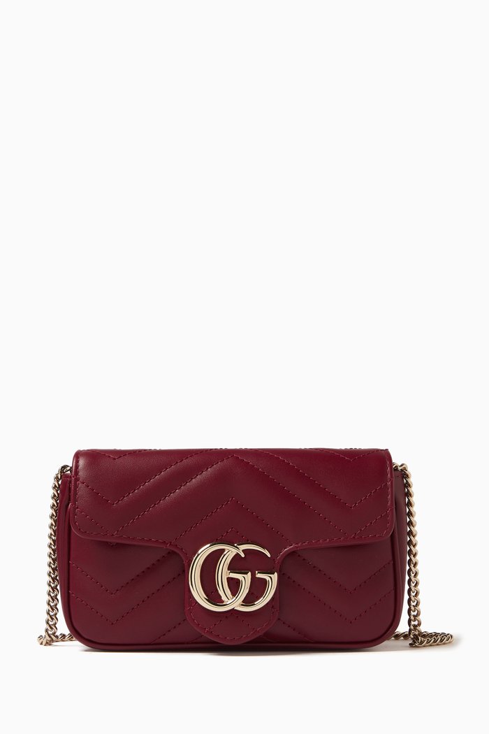 

Super Mini GG Marmont 2.0 Shoulder Bag in Quilted Leather, Burgundy