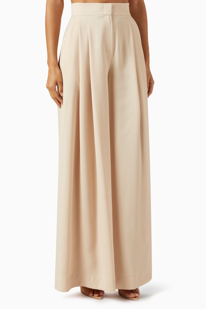 

High-waist Pleated Pants, Neutral