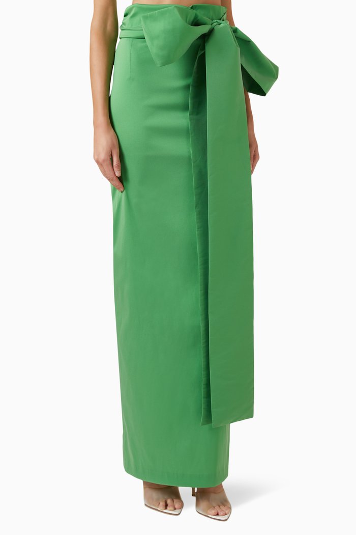 

Bernard Bow Maxi Skirt, Green