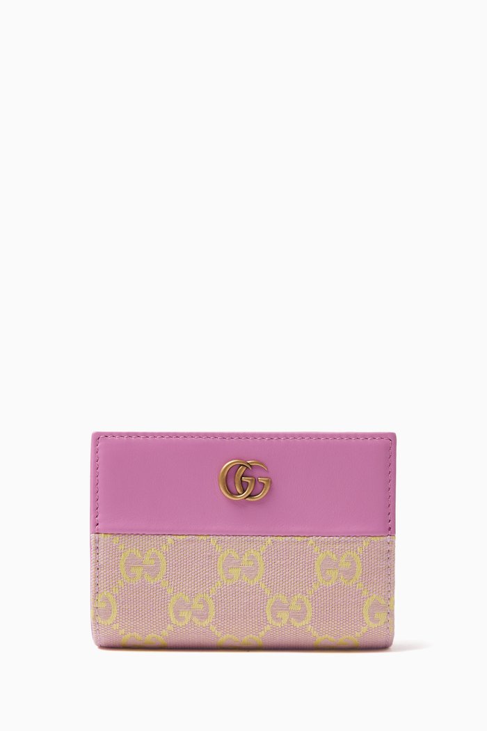 

Medium GG Wallet in Canvas & Leather, Pink