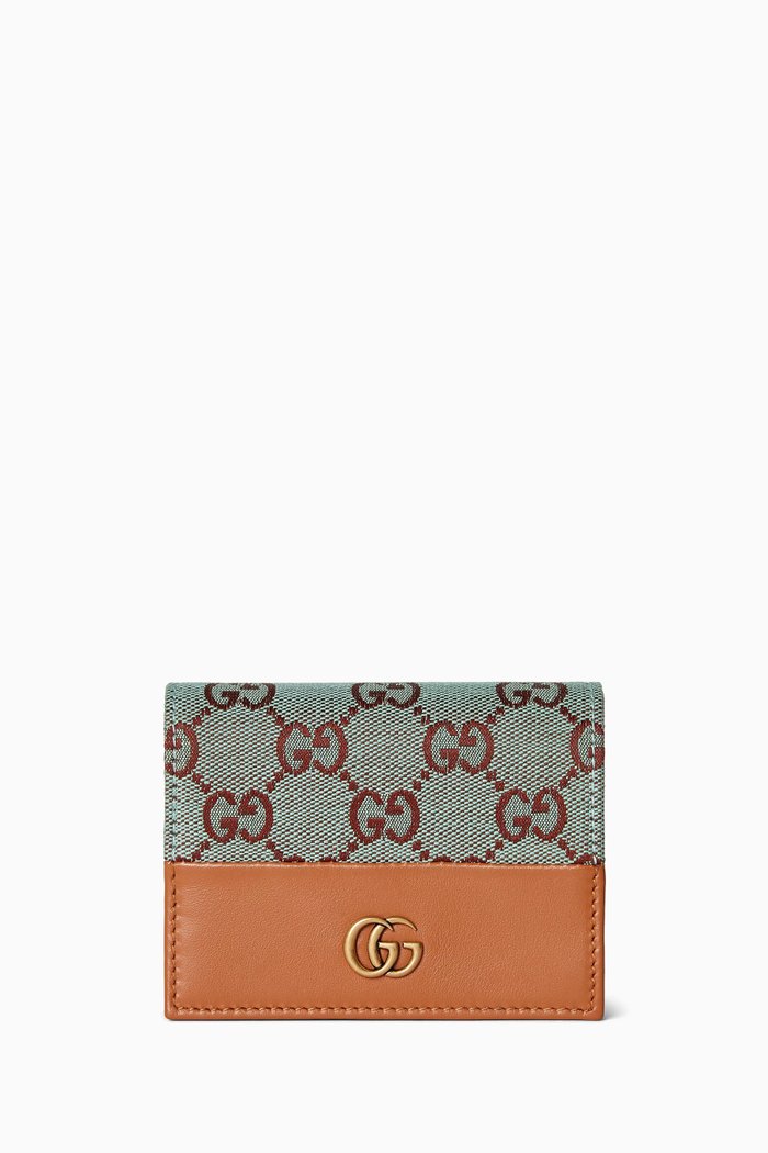 

GG Marmont Card Case in GG Supreme Canvas & Leather, Blue