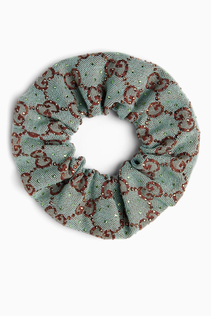 

GG Scrunchie in Canvas, Blue