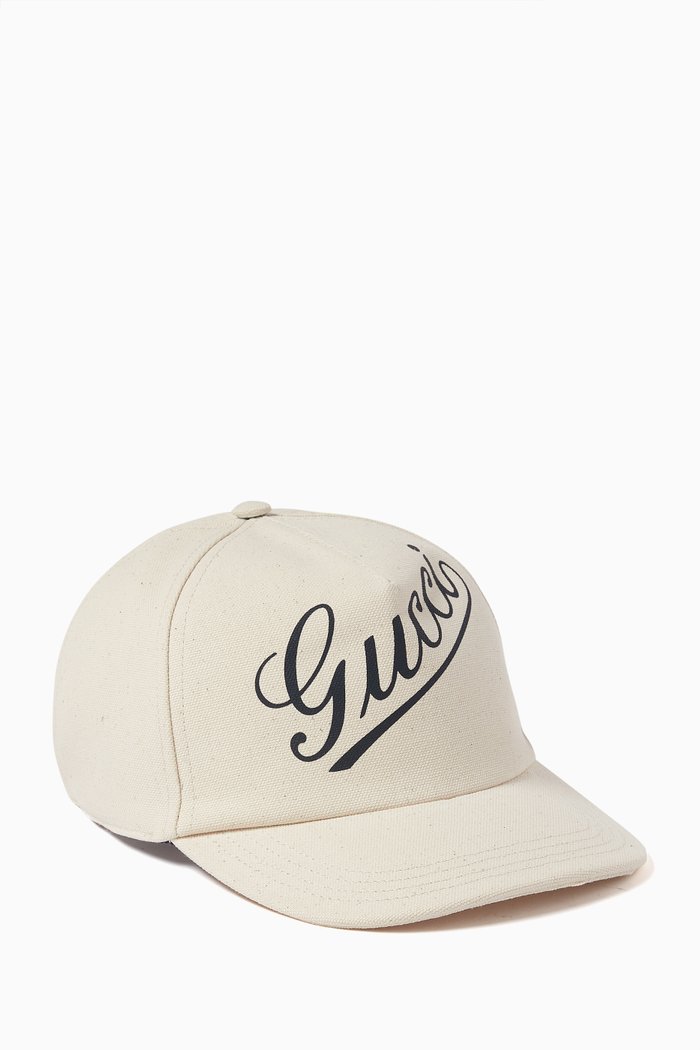 

'Gucci" Baseball Hat in Canvas, White