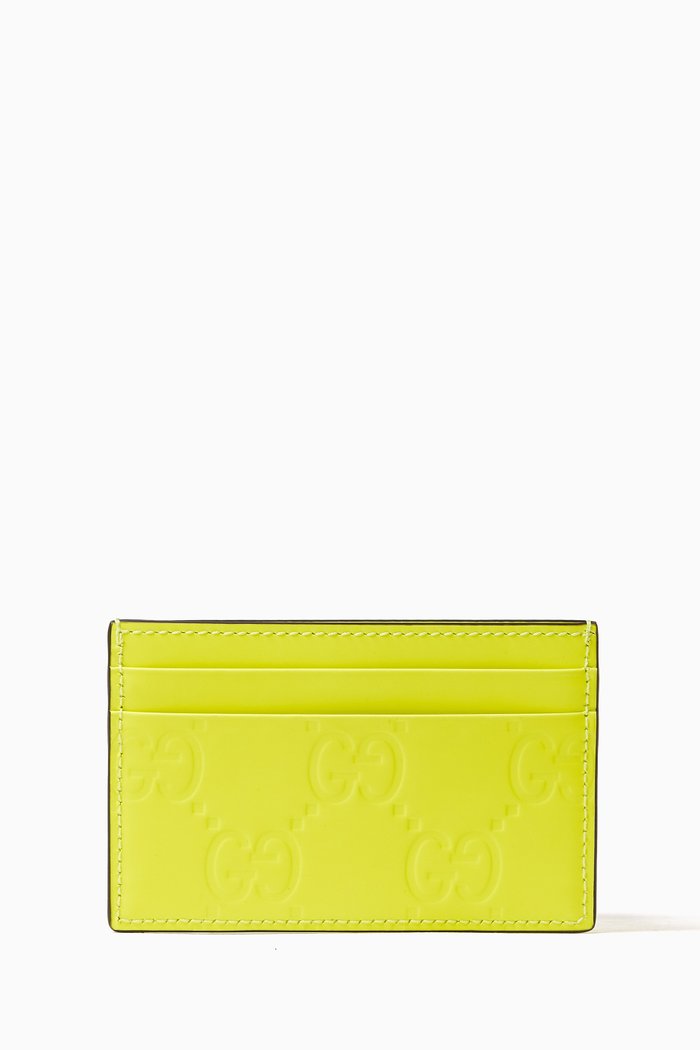 

GG Card Case in Leather, Yellow