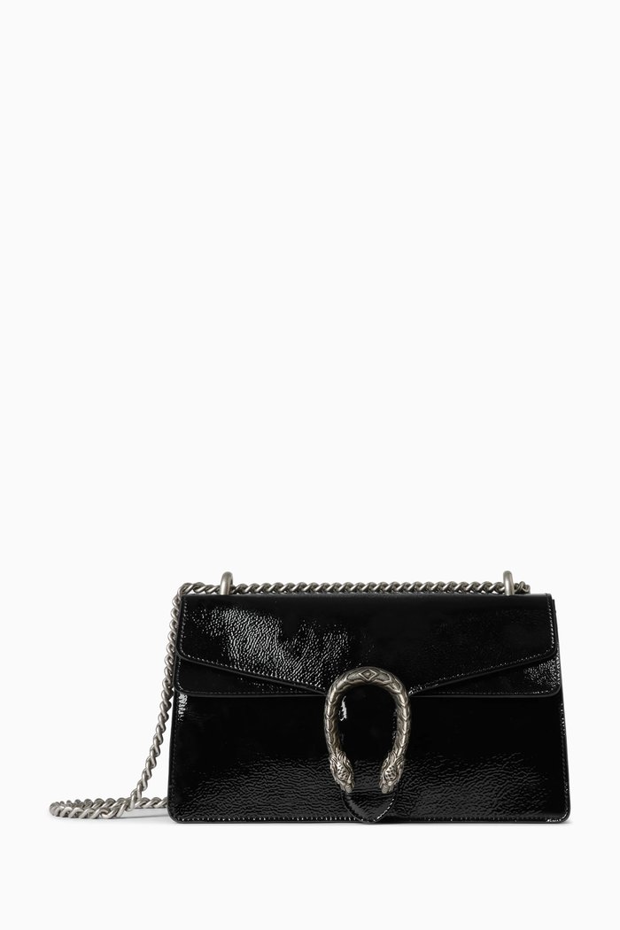 

Small Dionysus Shoulder Bag in Patent Leather, Black