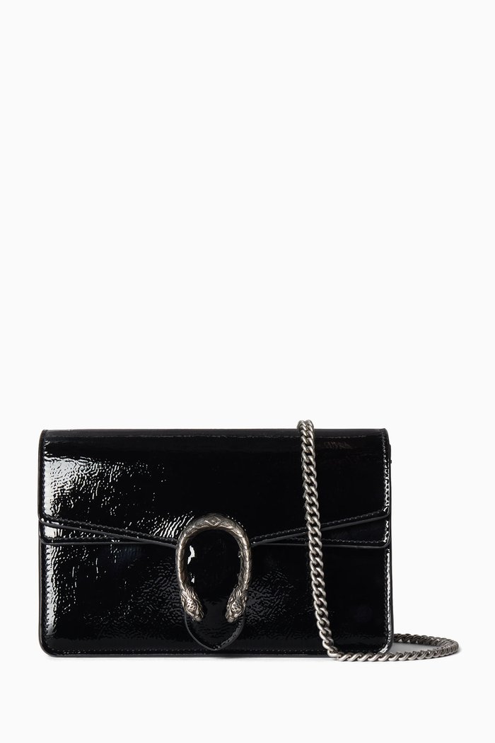 

Super Mini Dionysus Bag in Patent Leather, Black